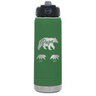 Personalized green 20 oz vacuum insulated water bottle with 'Papa Bear 2 Baby Bears' design