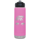 Personalized light purple 20 oz vacuum insulated water bottle with 'Papa Bear 2 Baby Bears' design