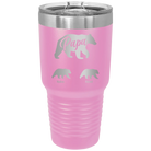 Personalized light purple 30 oz vacuum insulated tumbler with 'Papa Bear 2 Baby Bears' design