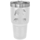 Personalized white 30 oz vacuum insulated tumbler with 'Papa Bear 2 Baby Bears' design