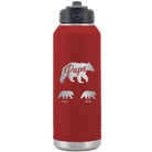 Personalized maroon 32 oz vacuum insulated water bottle with 'Papa Bear 2 Baby Bears' design