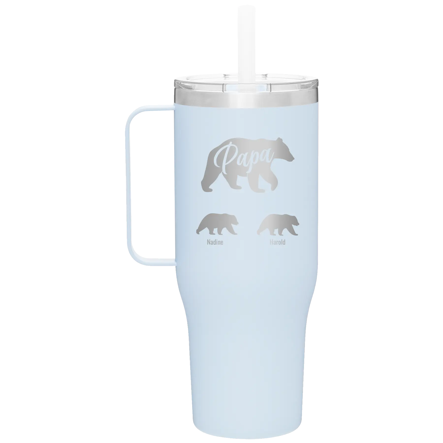 Personalized landfall 40 oz vacuum insulated tumbler mug with 'Papa Bear 2 Baby Bears' design