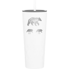 Personalized white 20 oz vacuum insulated tumbler with 'Papa Bear 2 Baby Bears' design