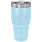 Personalized light blue 30 oz vacuum insulated tumbler with 'Retired Floral' design