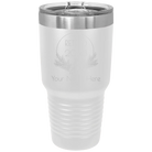 Personalized white 30 oz vacuum insulated tumbler with 'Retired Floral' design