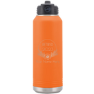 Personalized orange 32 oz vacuum insulated water bottle with 'Retired Floral' design