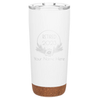 Personalized white 20 oz vacuum insulated tumbler with 'Retired Floral' design