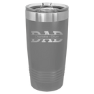 Personalized dark gray 20 oz vacuum insulated tumbler with 'Dad' design