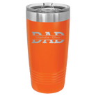 Personalized orange 20 oz vacuum insulated tumbler with 'Dad' design