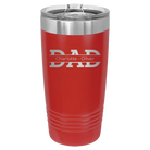 Personalized red 20 oz vacuum insulated tumbler with 'Dad' design