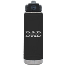 Personalized black 20 oz vacuum insulated water bottle with 'Dad' design