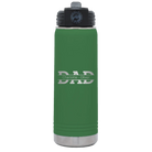 Personalized green 20 oz vacuum insulated water bottle with 'Dad' design