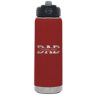Personalized maroon 20 oz vacuum insulated water bottle with 'Dad' design