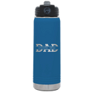 Personalized royal blue 20 oz vacuum insulated water bottle with 'Dad' design
