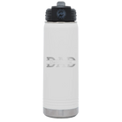Personalized white 20 oz vacuum insulated water bottle with 'Dad' design
