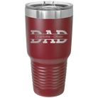 Personalized maroon 30 oz vacuum insulated tumbler with 'Dad' design