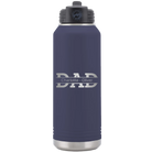 Personalized navy 32 oz vacuum insulated water bottle with 'Dad' design