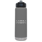 Personalized dark gray 20 oz vacuum insulated water bottle with 'Mom' design