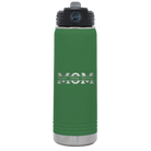 Personalized green 20 oz vacuum insulated water bottle with 'Mom' design