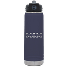 Personalized navy 20 oz vacuum insulated water bottle with 'Mom' design
