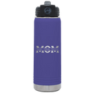 Personalized purple 20 oz vacuum insulated water bottle with 'Mom' design