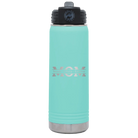 Personalized teal 20 oz vacuum insulated water bottle with 'Mom' design