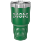 Personalized green 30 oz vacuum insulated tumbler with 'Mom' design