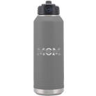 Personalized dark gray 32 oz vacuum insulated water bottle with 'Mom' design