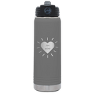 Personalized dark gray 20 oz vacuum insulated water bottle with 'Heart with Names' design
