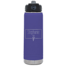 Personalized purple 20 oz vacuum insulated water bottle with 'Bride' design
