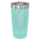 Personalized teal 20 oz vacuum insulated tumbler with 'Ribbon' design