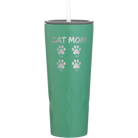 Personalized forage 20 oz vacuum insulated tumbler with 'Cat Dog Mom Dad 4 paws' design