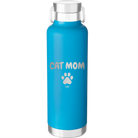 Personalized aqua 24 oz vacuum insulated water bottle with 'Cat Dog Mom Dad 1 paw' design
