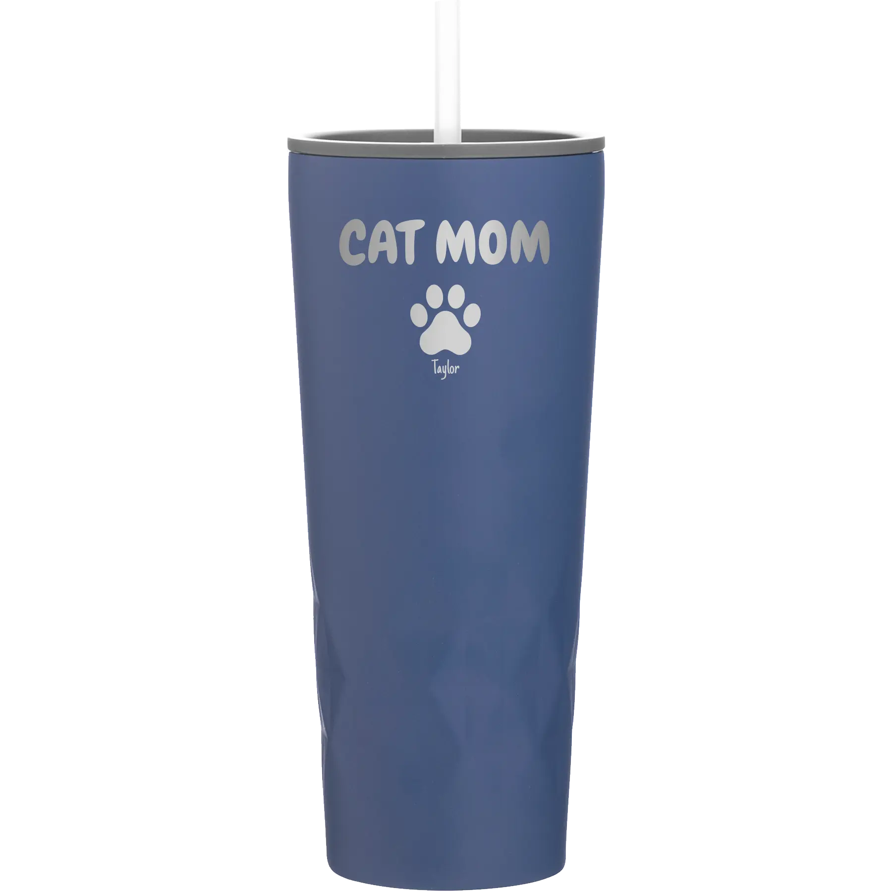 Personalized constellation 20 oz vacuum insulated tumbler with 'Cat Dog Mom Dad 1 paw' design