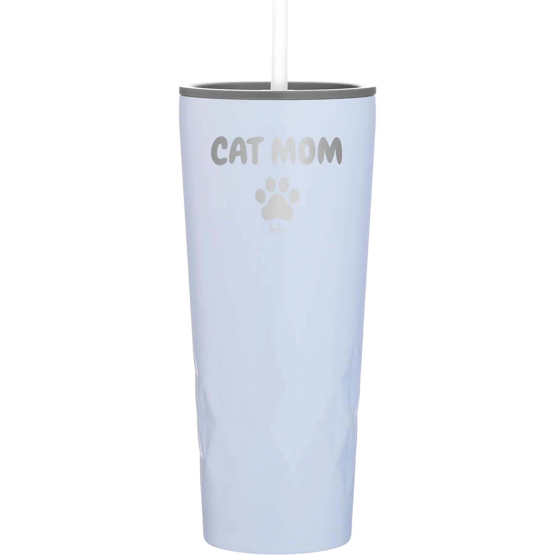 Personalized landfall 20 oz vacuum insulated tumbler with 'Cat Dog Mom Dad 1 paw' design
