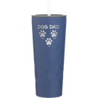 Personalized constellation 20 oz vacuum insulated tumbler with 'Cat Dog Mom Dad 3 paws' design