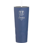 Personalized constellation 20 oz vacuum insulated tumbler with 'Vacation with two Palm Trees and Hammock' design