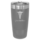 Personalized dark gray 20 oz vacuum insulated tumbler with 'Medical' design