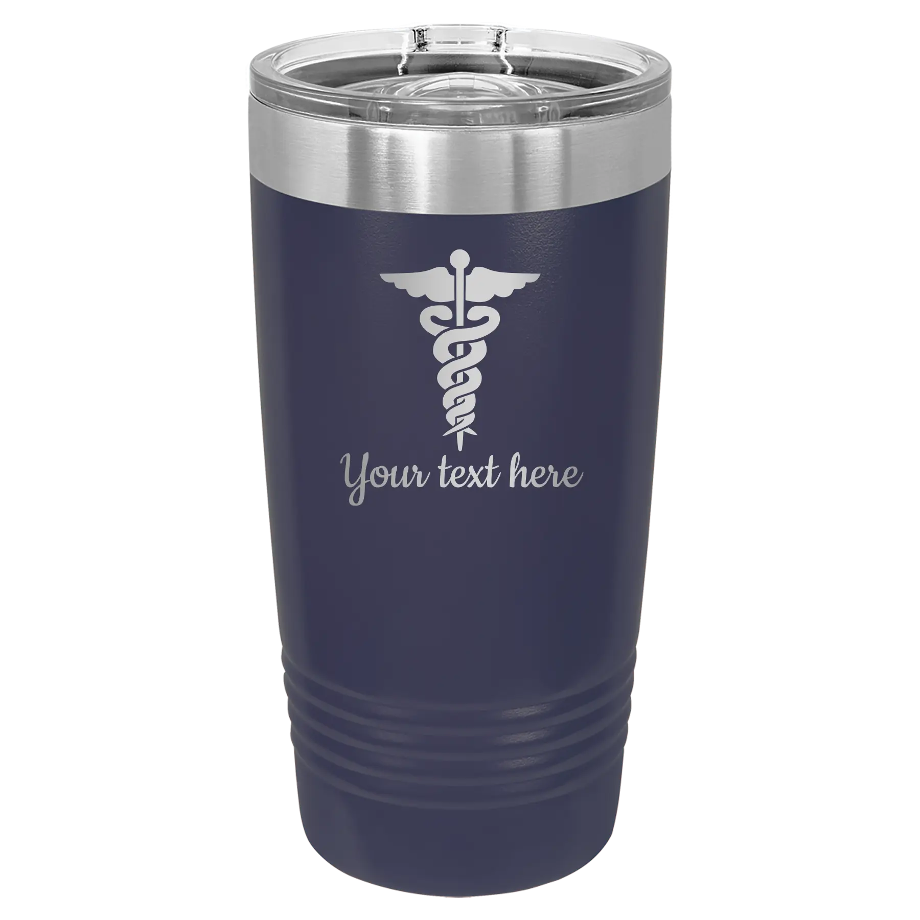 Personalized navy 20 oz vacuum insulated tumbler with 'Medical' design