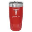 Personalized red 20 oz vacuum insulated tumbler with 'Medical' design