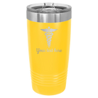 Personalized yellow 20 oz vacuum insulated tumbler with 'Medical' design