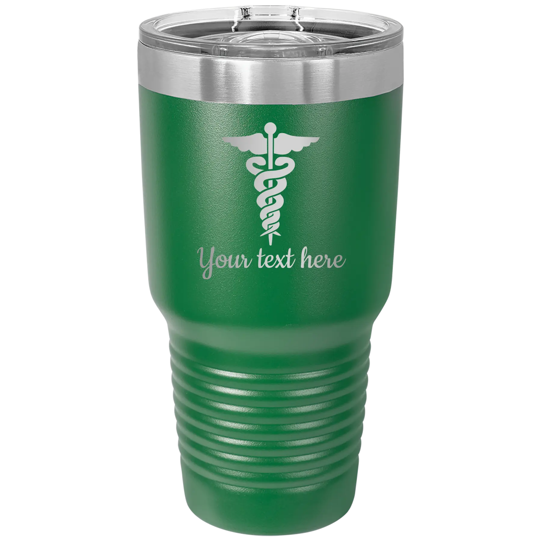 Personalized green 30 oz vacuum insulated tumbler with 'Medical' design