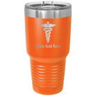 Personalized orange 30 oz vacuum insulated tumbler with 'Medical' design