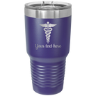 Personalized purple 30 oz vacuum insulated tumbler with 'Medical' design