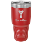 Personalized red 30 oz vacuum insulated tumbler with 'Medical' design