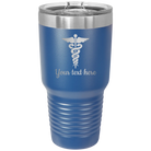 Personalized royal blue 30 oz vacuum insulated tumbler with 'Medical' design