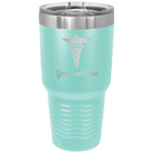 Personalized teal 30 oz vacuum insulated tumbler with 'Medical' design