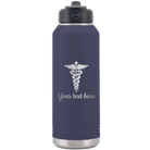 Personalized navy 32 oz vacuum insulated water bottle with 'Medical' design