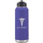 Personalized purple 32 oz vacuum insulated water bottle with 'Medical' design