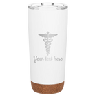 Personalized white 20 oz vacuum insulated tumbler with 'Medical' design